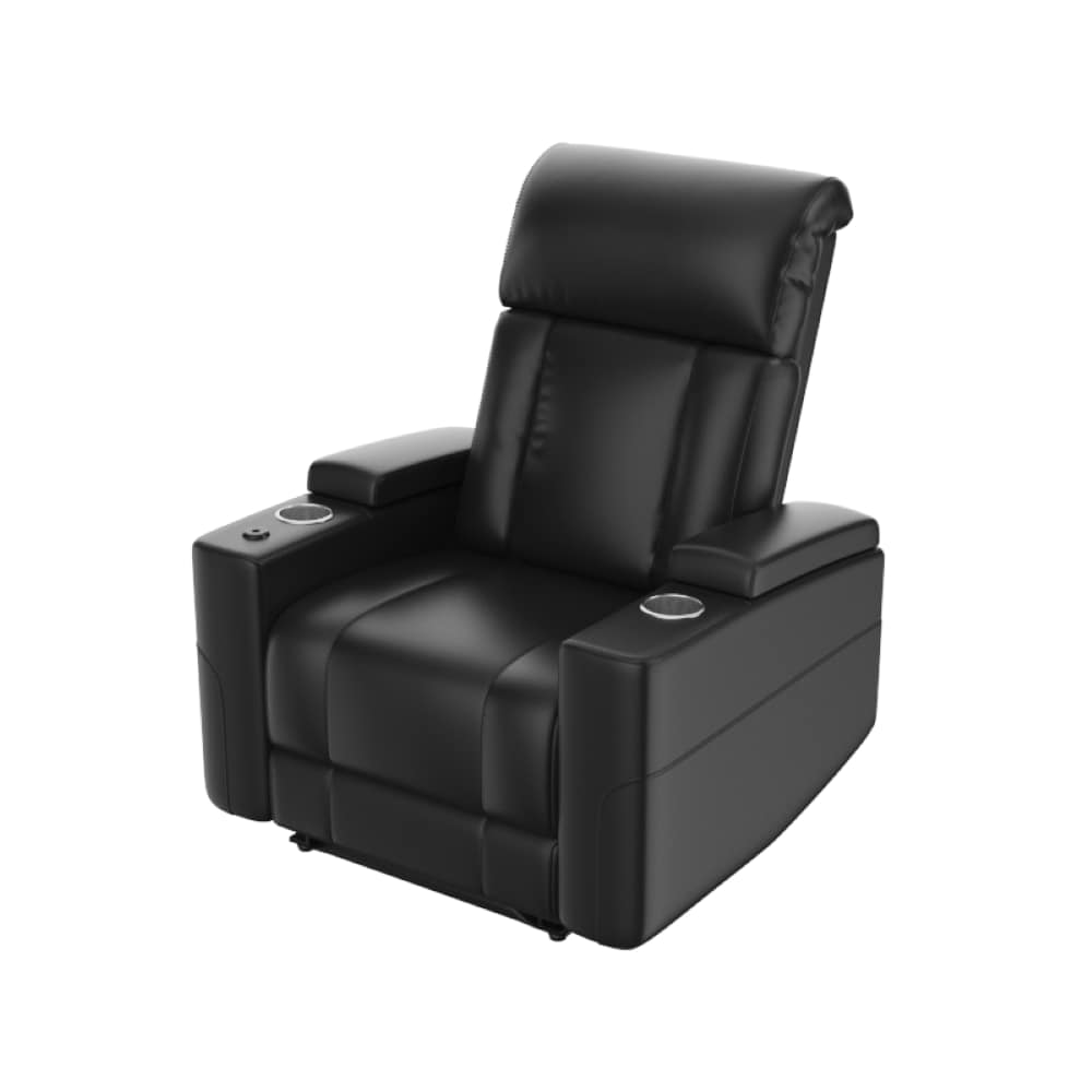 Power Recliner,Ebony Electric Sofa With Double Storage Slots, Double Cup Holders,Ebony,Black_voghion.com